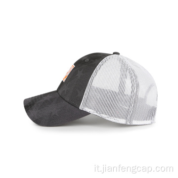 Cappello sportivo trucker ricamato a 6 pannelli